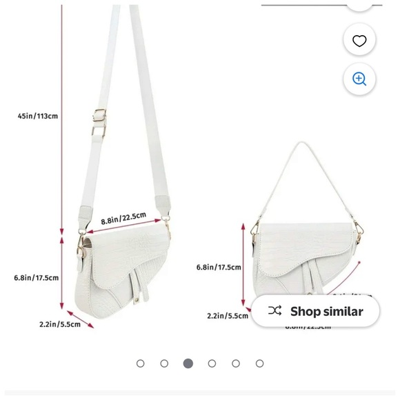 HDE Women's Saddle Shoulder Bag PU Leather Crossbody Purse - White Crocodile - Picture 10 of 13